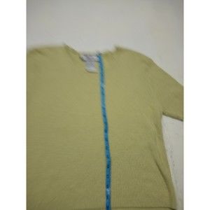 Vtg. Bice Petite Sweater Womens Medium Light Yellow Short Sleeve Pullover